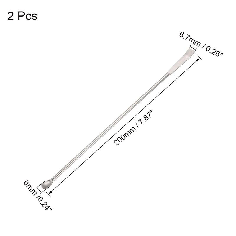 2 Micro Sampling Reagent Spoon 2 in 1 Stainless Steel Mixing Spatula - 200mm