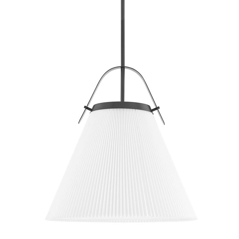 Aldridge 1-Light Large Pendant with Off White Shade - Old Bronze