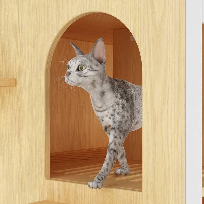 Multifunctional Pet Litter Box Cabinet Stylish Hideaway for Your Cat
