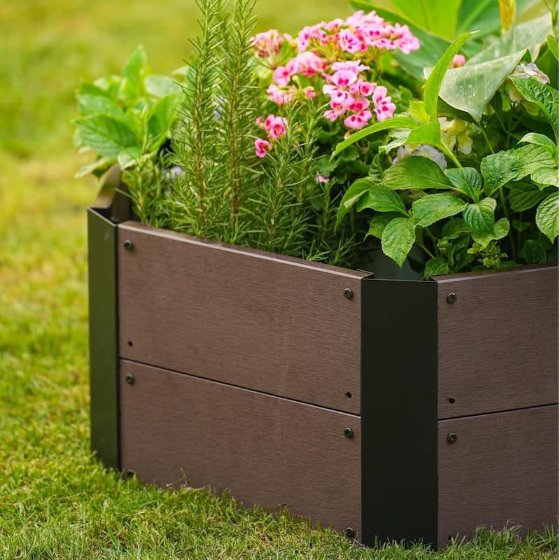 31.5X31.5X11.8Inch Hexagon Wood Raised Garden Bed Outdoor Planter Box for Lawn Yard and Patio - 80*80*30cm
