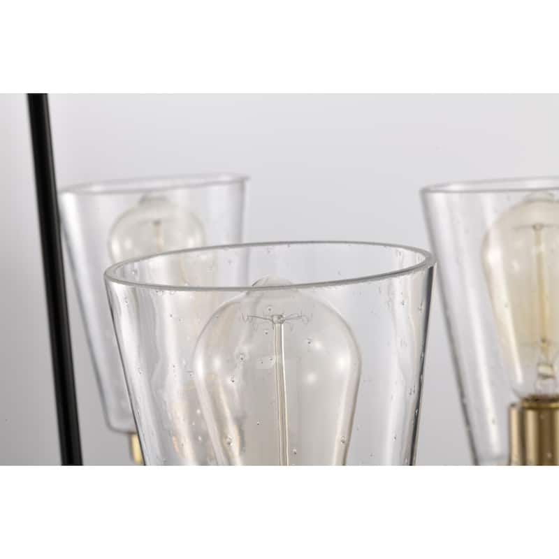 Kendrey 25 Inch Modern Seeded Glass Design Chandelier 5 Light - N/A