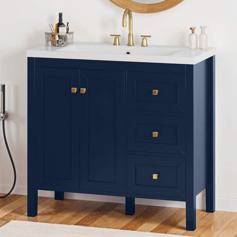 Moasis 36"/42" Bathroom Vanity with Sink Set and 2 Soft-Closing Doors & 3 Drawers