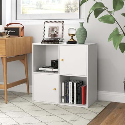 4 Cube Bookcase Freestanding Book Shelf Display Storage Cabinet