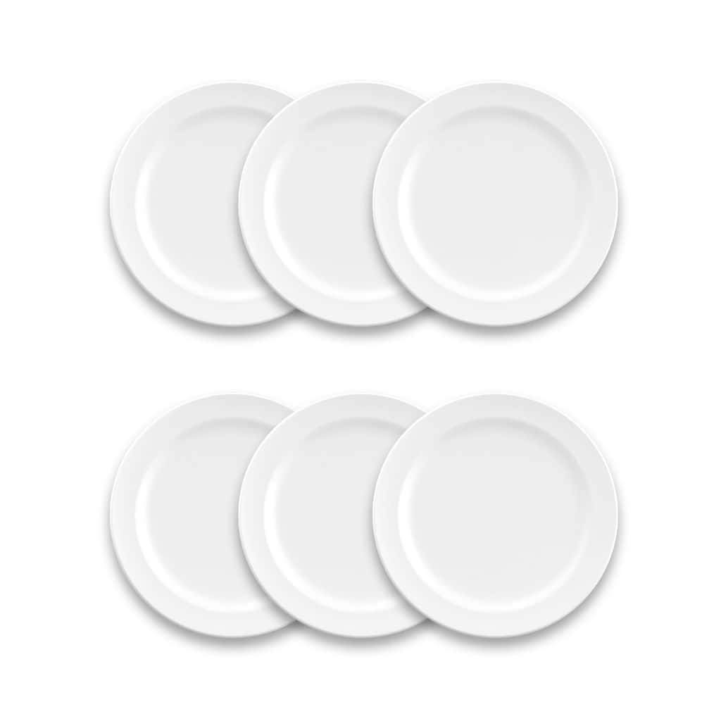 Abode Homewares by TarHong Edge Matte White Salad Plate, 8.5" x 0.7", Set of 6