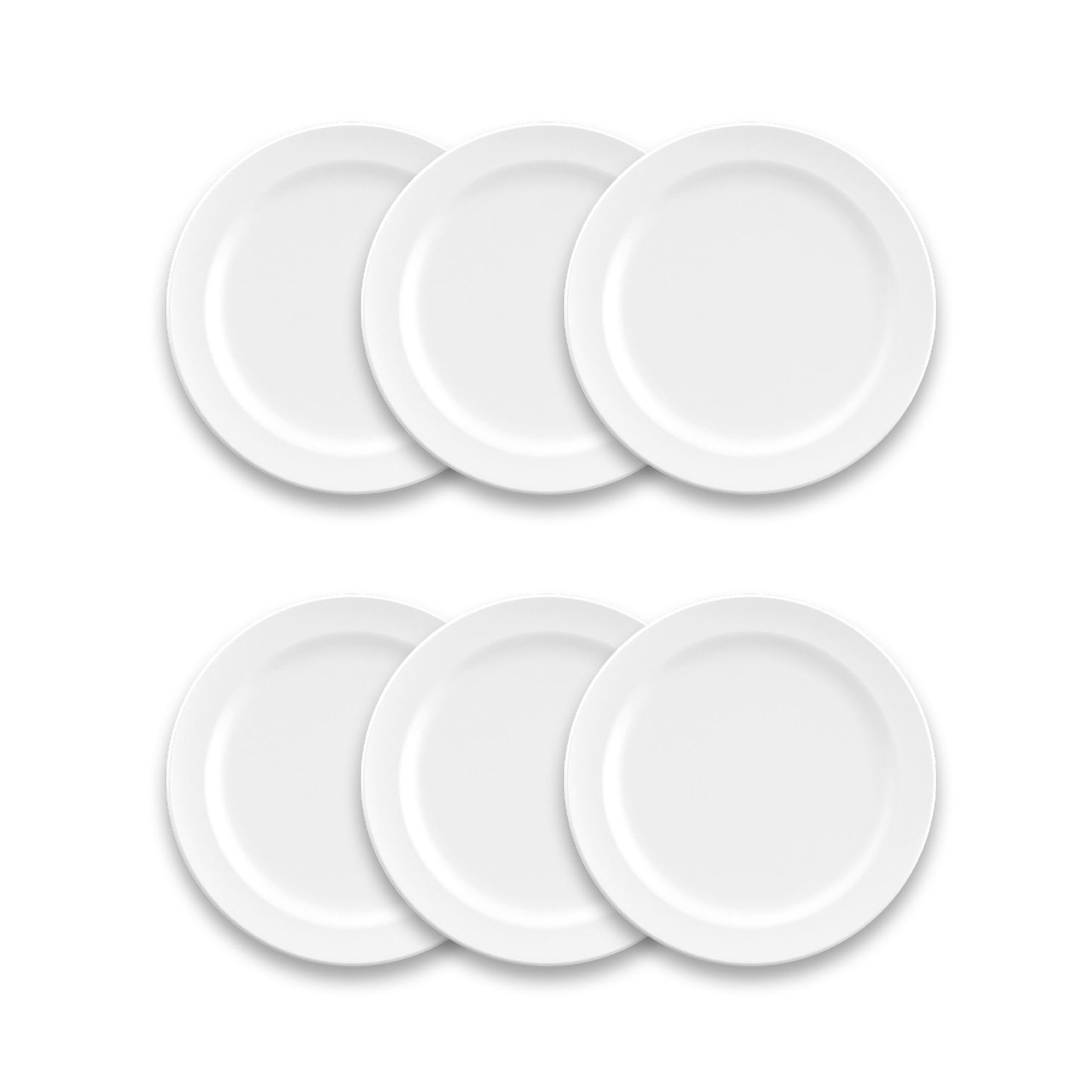 Abode Homewares Edge Matte Melamine Salad Plate - White - 8.5" - Set of 6