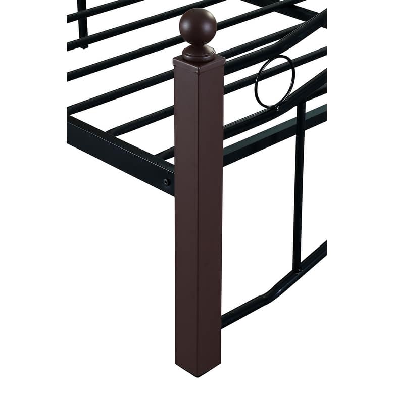 Industrial Queen Size Sturdy Metal Bed Frame with Central Support and Headboard&Footboard, Easy