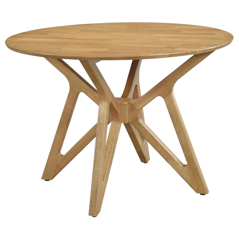Elowen Round 42-inch Solid Wood Dining Table Light Walnut - Light Walnut