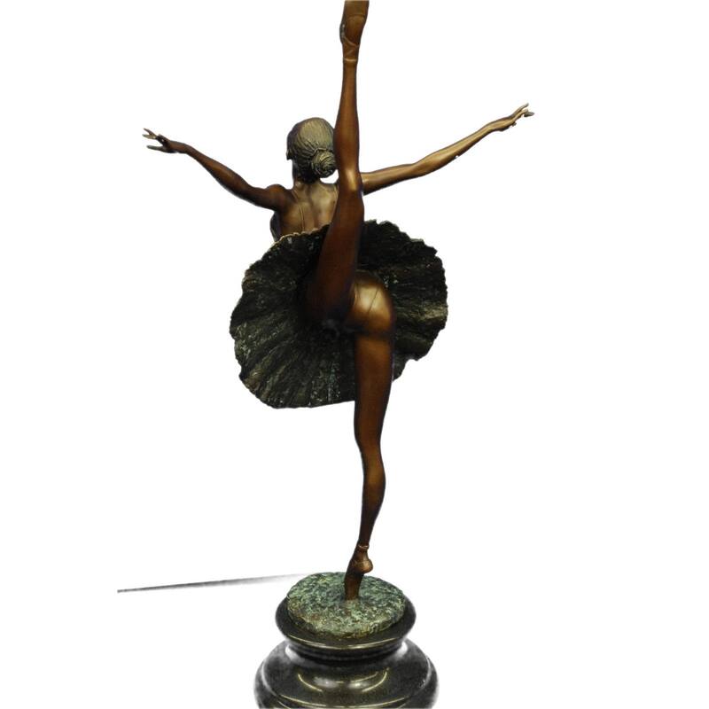26 Inches Tall Clical Dancer Ballerina Signed Bronze Sculpture Figure Art Nouveau