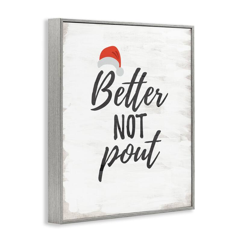 Stupell Festive Better Not Pout Framed Giclee Art Design By Lauren Rader