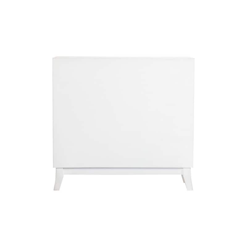 36 Inch Rectangular 2 Door Accent Cabinet Console, Single Shelf, White