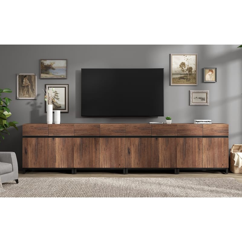 Modern TV Stand for TVs up to 120 inch, 4 in 1 TV Console with Adjustable Shelves, Media Console Table