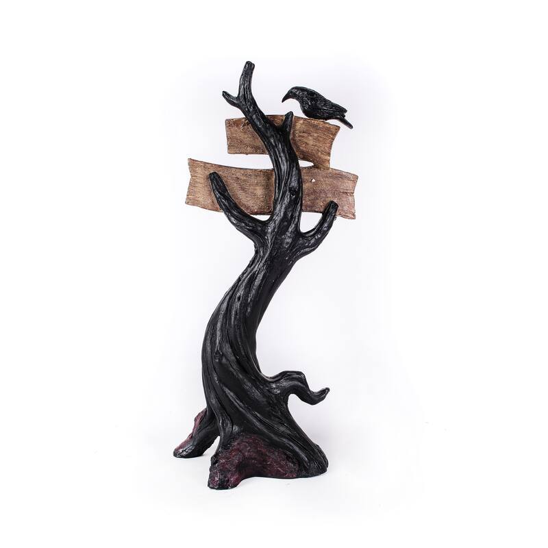National Tree Company Halloween Tabletop Decoration, Black, Happy Halloween Tree, 32 Inches