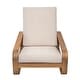 preview thumbnail 4 of 23, Christopher Knight Home - Outdoor Lounge Chair Acacia Wood with Beige Cushions