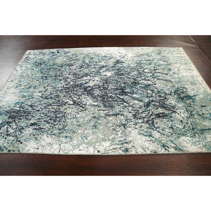 Wool/ Silk Abstract Vegetable Dye Oriental Area Rug Hand-knotted - 6'0" x 8'10"