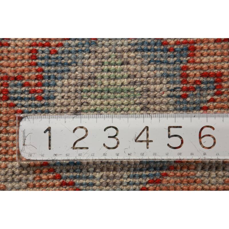All-Over Gray Oushak Indian Large Rug Handmade Wool Carpet - 7'11" x 15'6"