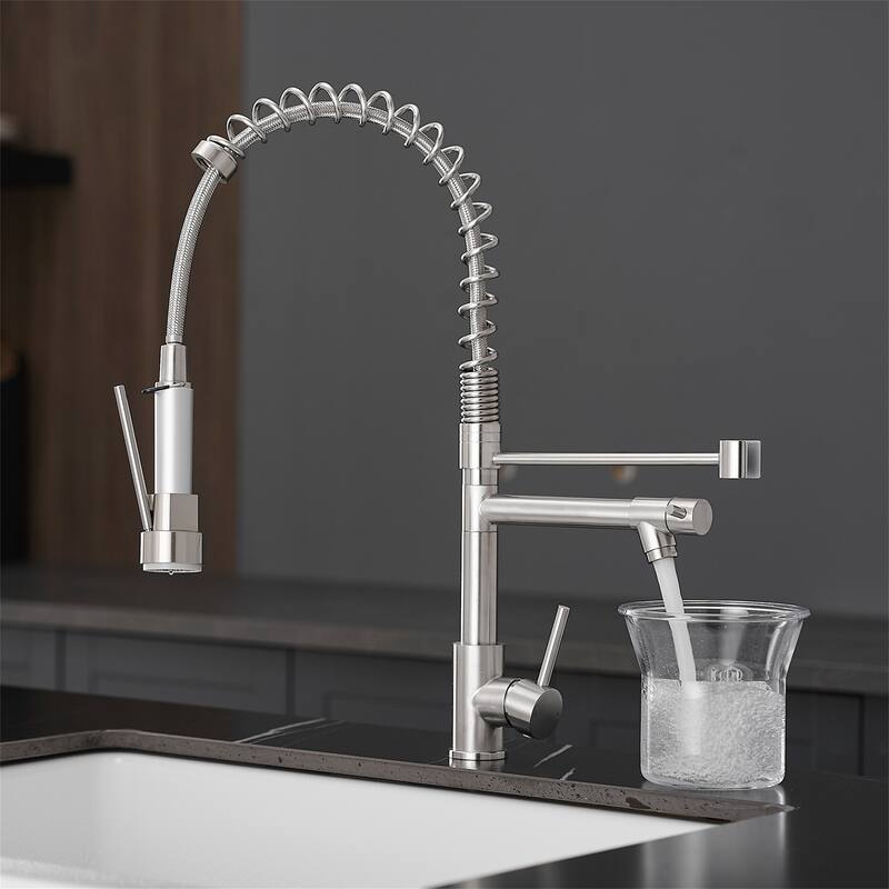 Commercial Kitchen Faucet with Pull Down Sprayer