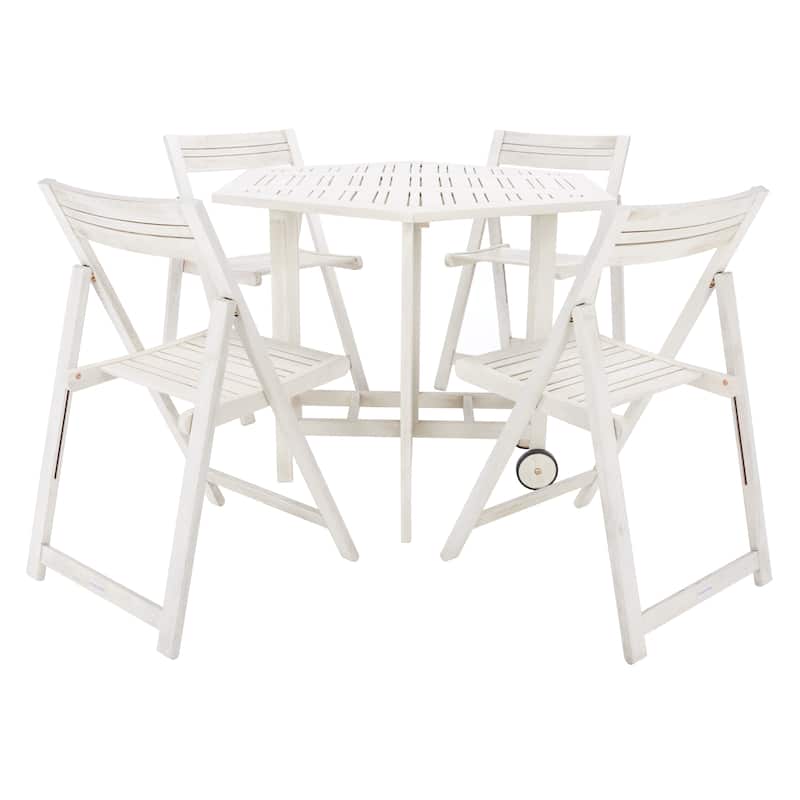 SAFAVIEH Kateryna Acacia Wood 5 Piece Outdoor Dining Table Set - 41Wx41Dx30H