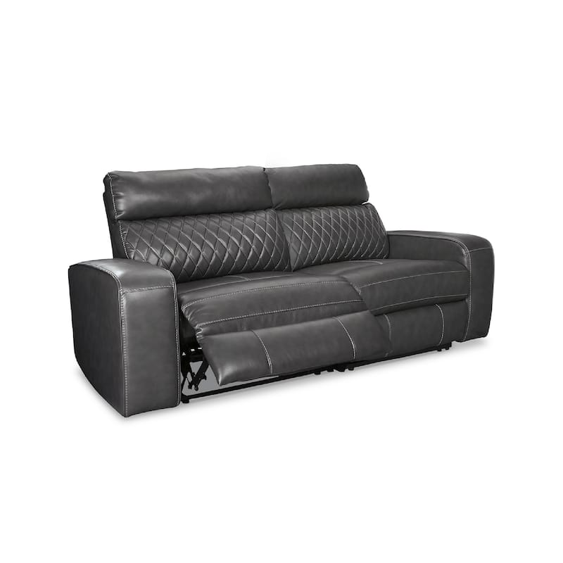 Signature Design by Ashley Samperstone Black 2-Piece Power Reclining Sectional Loveseat - 82"W x 38"D x 41"H
