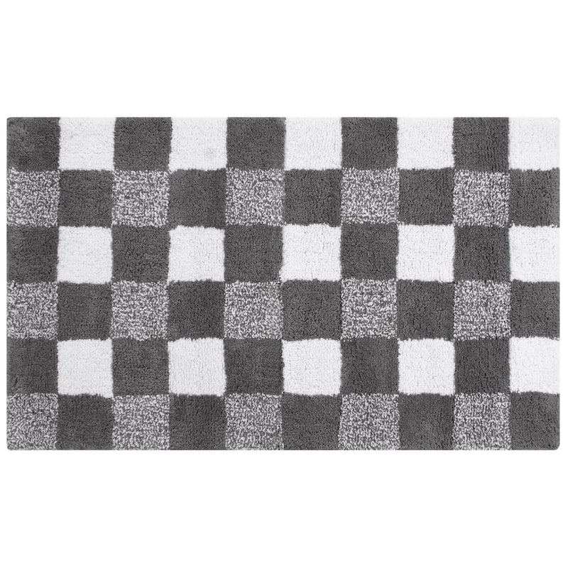 Chesapeake Cubic Bar Cotton Tufted Bath Rug 24"X40" - Dark grey