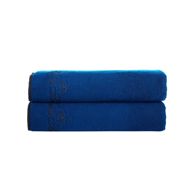 Brooks Brothers Contrast Frame 2 pcs Bath Sheets - Royal Blue