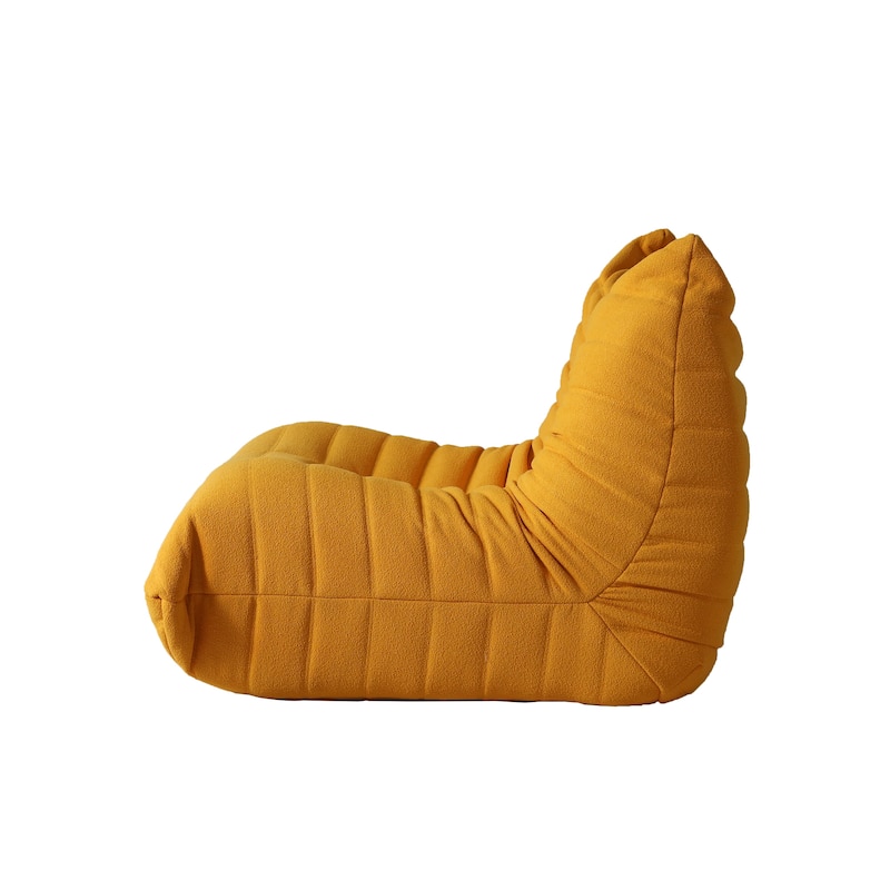 Single Lazy Sofa Teddy Fabric Soft Sponge Lounger Bean Bag Chair