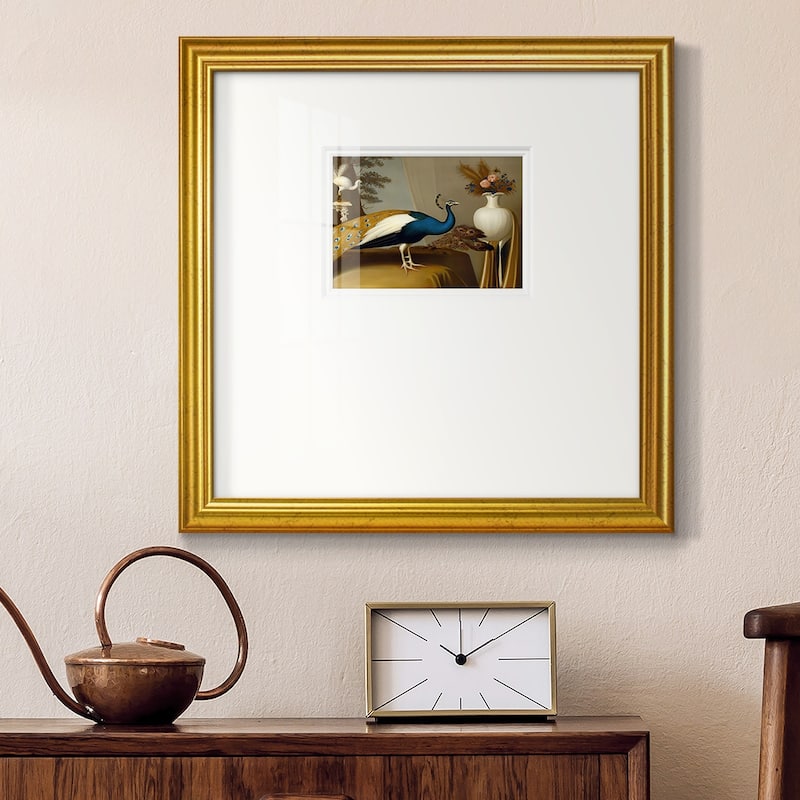 Golden Peacock vPremium Framed Print
