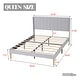 preview thumbnail 36 of 91, Caxkun Upholstered Platform Bed Frame with Wingback headboard