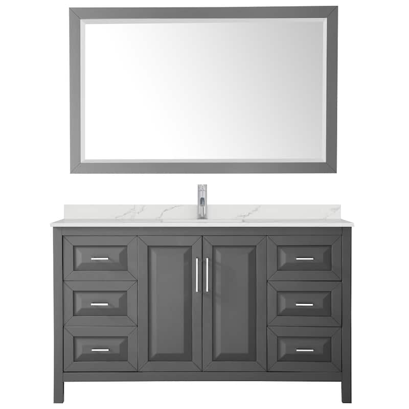Wyndham Collection WCV252560S-QTZ-UNSM58 Daria 60" Free Standing