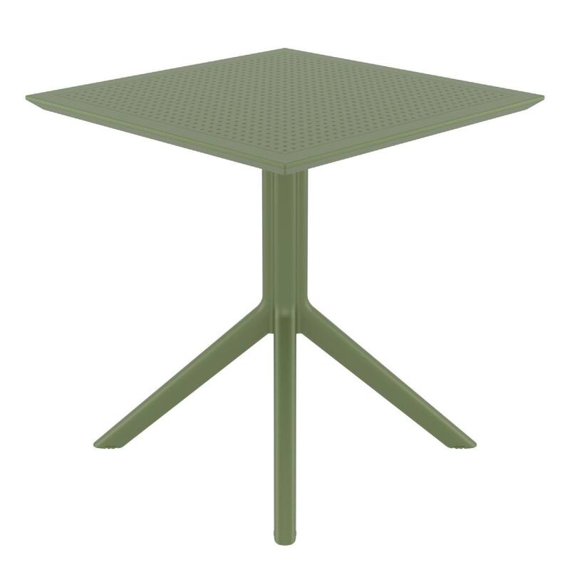 27.5" Olive Green Square Dining Table