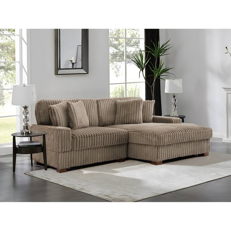 118.4"W Plush Modular Sectional Sofa with Pillows