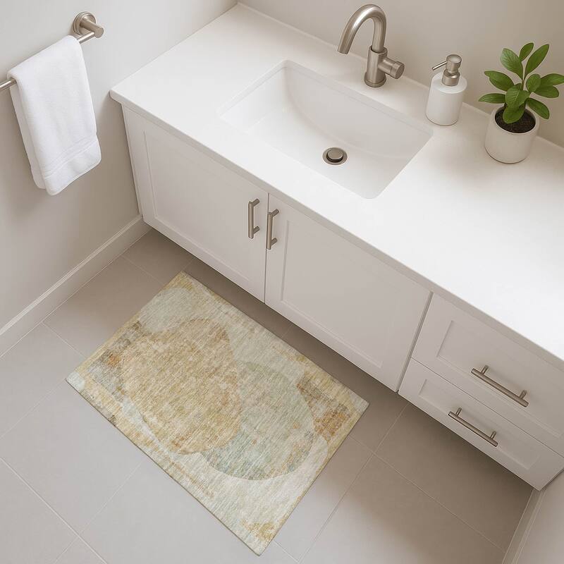 Premium Washable Super Soft Abstract Modern Mayfield Rug - Taupe - 1'8" x 2'6"