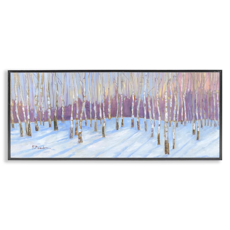 Stupell Niveous Birch Tree Grove Framed Giclee Art Design By Paul Brent - 30 x 13 - Black