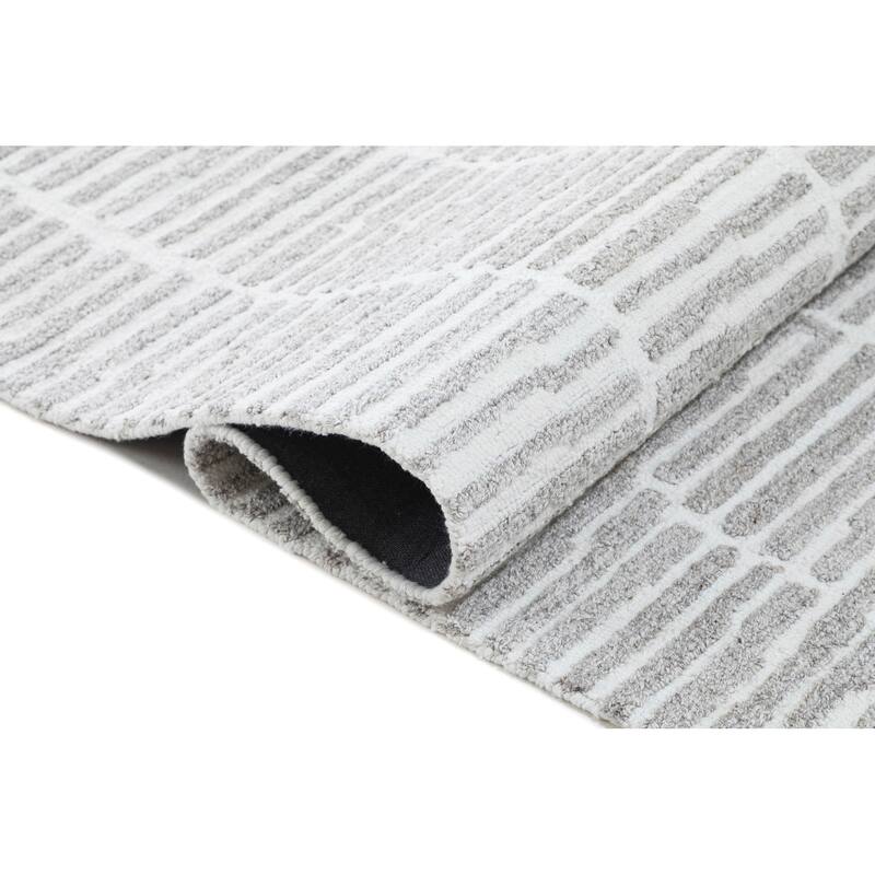 Terra by Obeetee Shelf Grid Lines Brown Rug