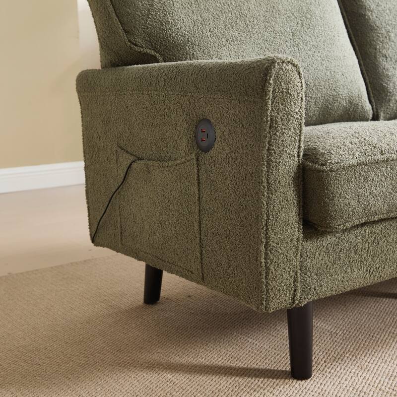 Multifunctional 2-Seater Loveseat Couch with USB & Charging Ports, Sofa Couch Lounge Sofa with Armrests