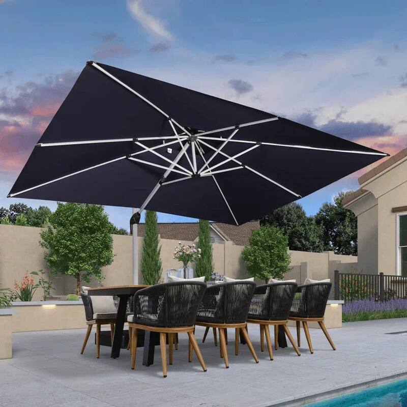 PURPLE LEAF Double Top 9x11/9x12/10x12/10x13ft Rectangle Umbrella Large Cantilever Outdoor Classic Umbrella