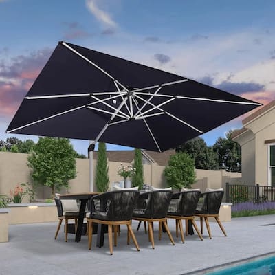 PURPLE LEAF Double Top 9x11/9x12/10x12/10x13ft Rectangle Umbrella Large Cantilever Outdoor Classic Umbrella