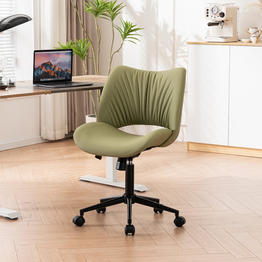 Swivel Armless Ergonomic Office Chair with Wheels
