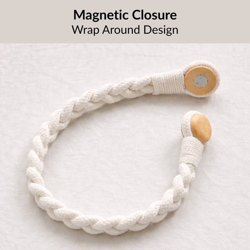 Braided Curtain Tiebacks with Magnetic Closure 19 x 0.5 in