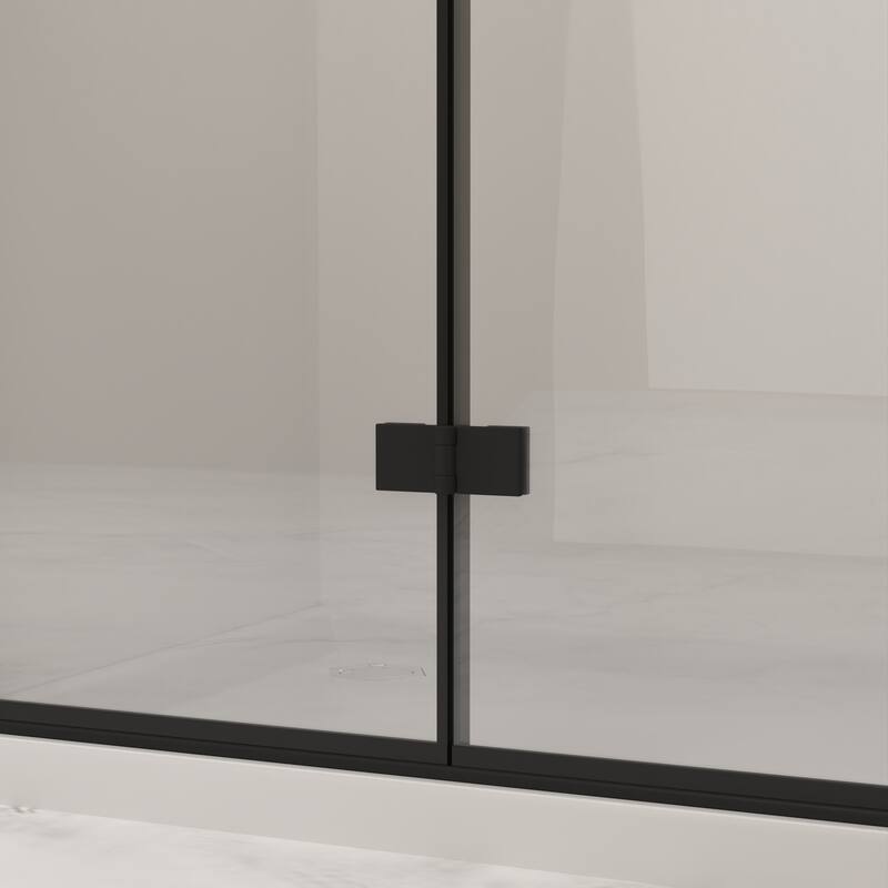 GDFStudio - Corbin Space-Saving Bifold Tempered Glass Shower Door for Small Bath Layouts