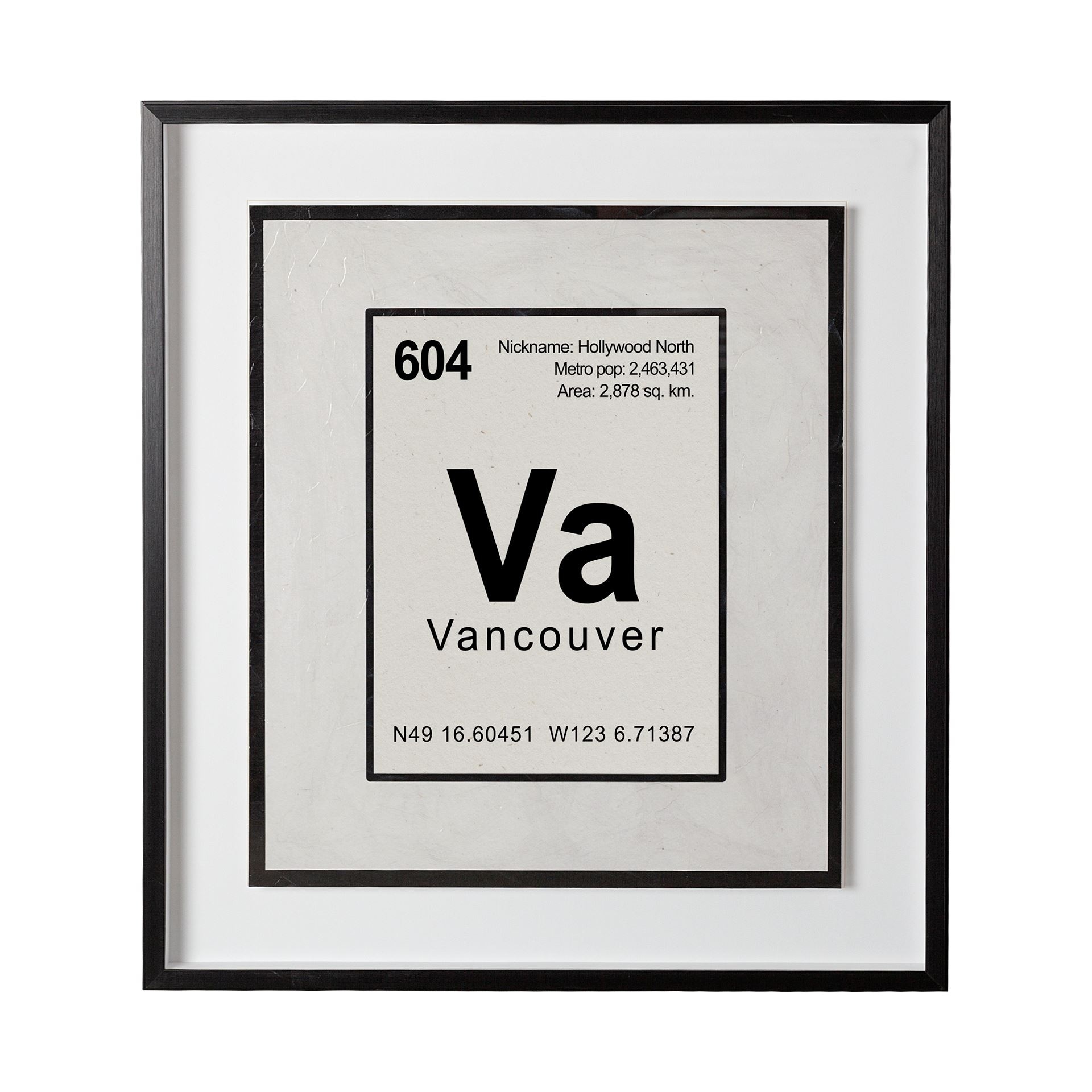 Mercana Vancouver by Glartlab a Hand Embellished Textured Framed Art Print Matted under Glass