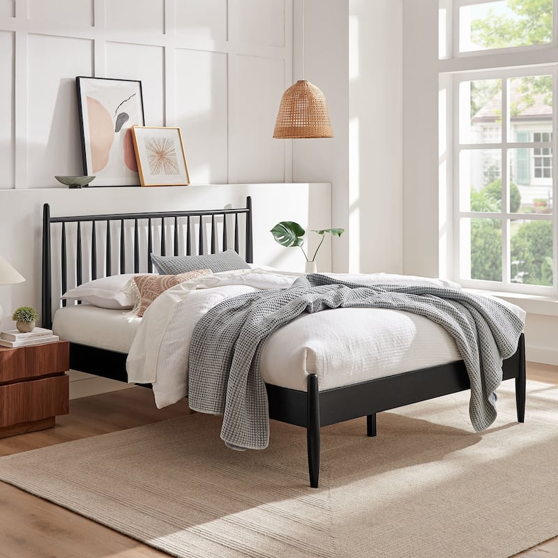 Zane Size Spindle Bed - Black - Queen