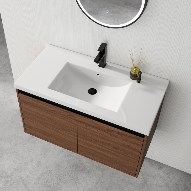 BNK 16"/20"/24"/30"/36" Single Sink Bathroom Vanity with Soft Close Door and Shelf
