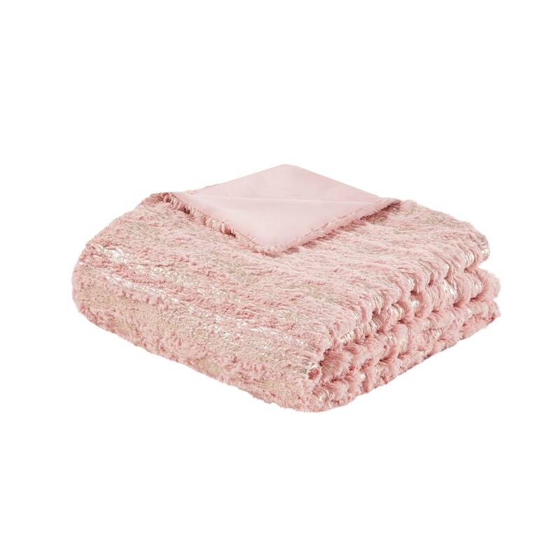 Intelligent Design Alaia Metallic Print Synthetic Fur Duvet Cover Set