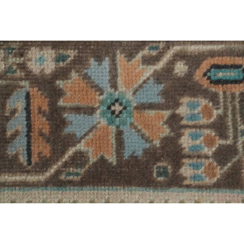 Hand Knotted Oriental 100% Wool Carpet Traditional Floral Peach Tabriz Area Rug - 9' 5'' X 6' 4''