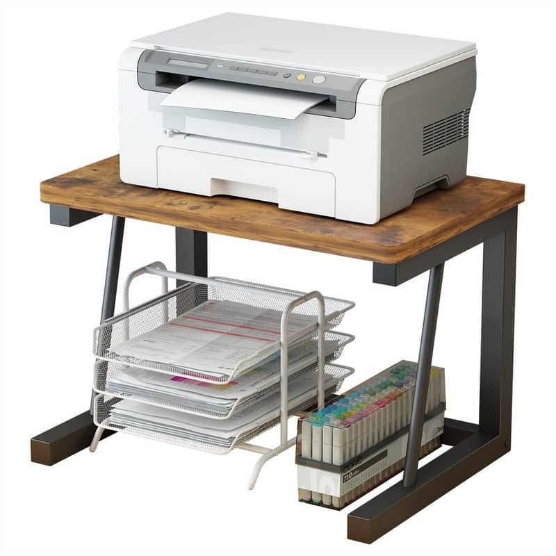 2-Tier Wood Rustic Printer Shelf - 22.5 x 14.8 x 15