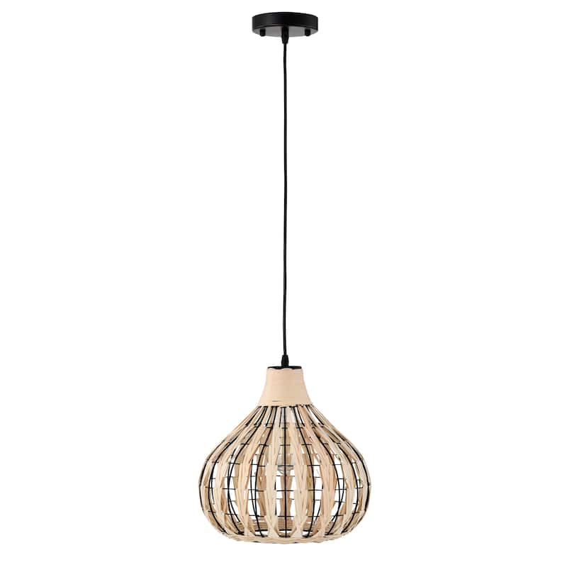 Zilpah 12 Inch Farmhouse Rattan Pendant 1-Light