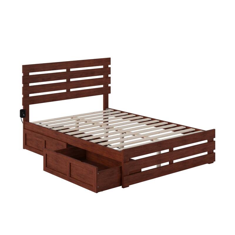 Oxford Bed with Footboard and USB Turbo Charger with 2 Drawers