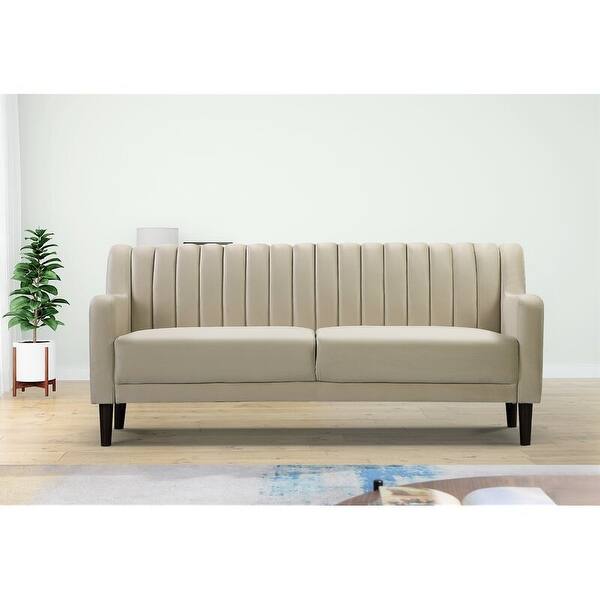 Shop Sabatino Velvet 73 6 Square Arms Sofa Overstock 31244215