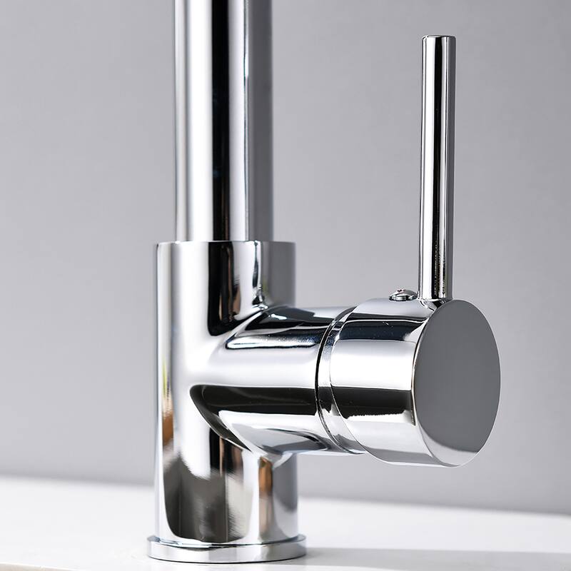 Single Handle Double-Spout High Arc Pull Down Kitchen Sink Faucet