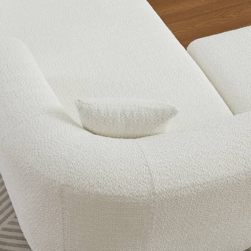 L-Shaped Modular Sectional Sofa, Comfy Chenille Boneless Cloud Couch, Corner Deep Seat Sofa with 2 Throw Pillows